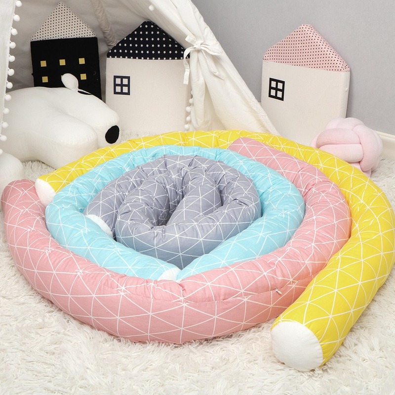 Long Pillow Children Bed Fence Baby Anticollision Pillows Bedside Soft Crib Bumper Children Newborn Cradle Bumpers