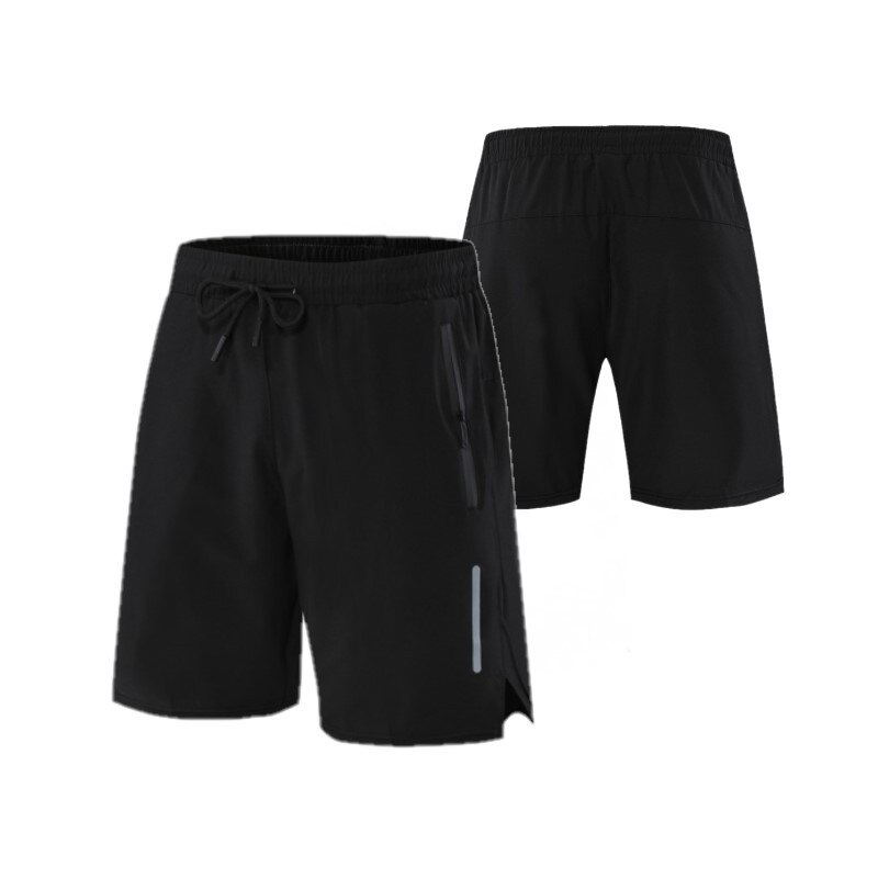 Homens correndo 2 em 1 shorts jogging gym fitness training secagem rápida praia curto masculino treino calças esportivas de verão com zíper bolso