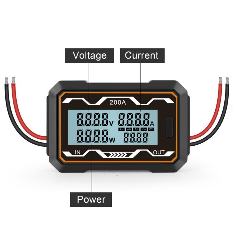 Digital DC 0-60V 200A Dc Power Meter Watt Meter Power Analyzer High-precision Watt Meter And Power Analyzer Electrical Instrume
