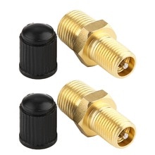 1 Pair 1/8 NPT Nickel Plated Brass Air Compressor Tank Fill Valve Schrader 1/8" Male National Pipe Thread