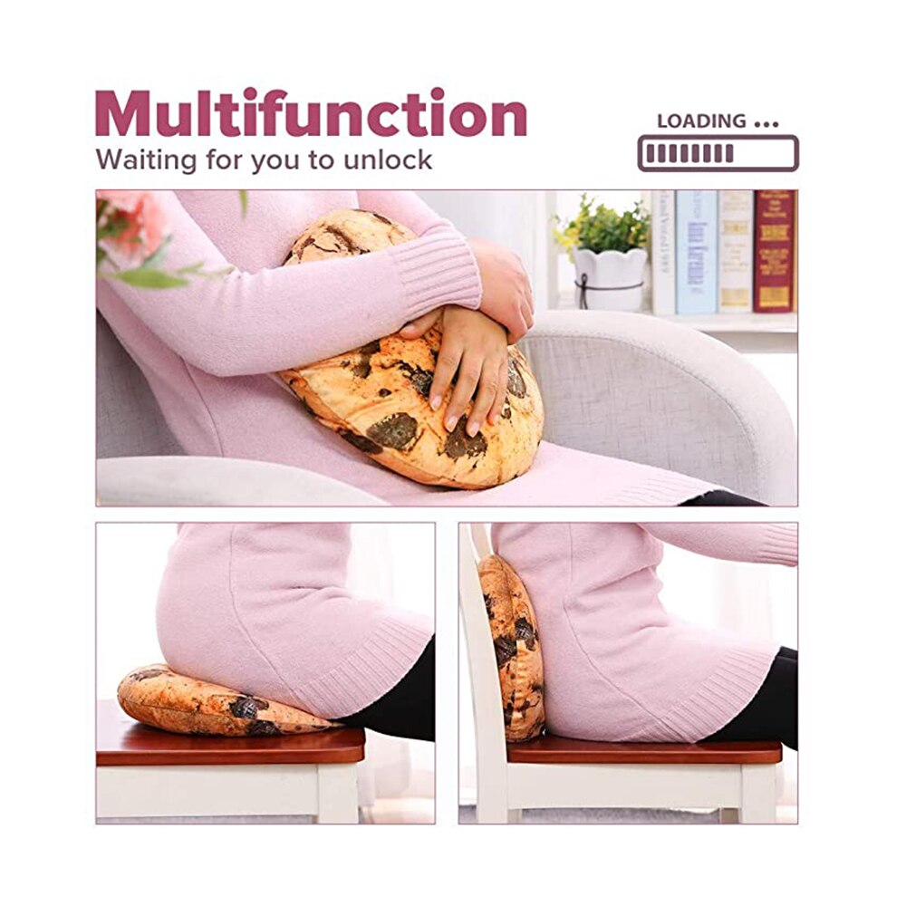 Ronde Sierkussen 13 Inch Chocolade Cookie Pads, Brood Kussen Voedsel Kussens 3D Digital Print Decoratieve Voedsel Vormige Kussen