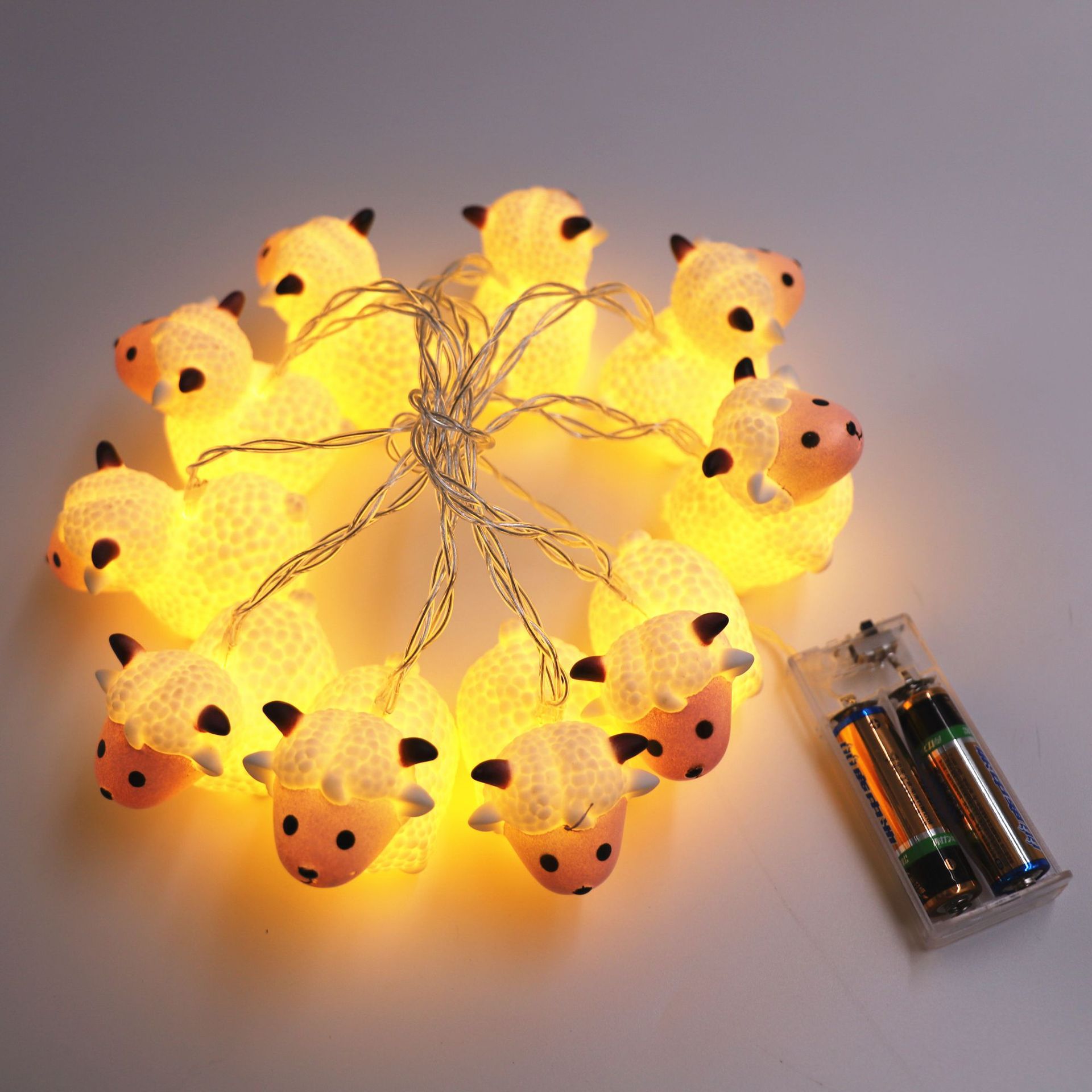 3D Dinosaur LED Garland Christmas String Lights Indoor DIY Xmas Tree Party Wedding Bedroom Home Year Decoration Battery Lamp: sheep