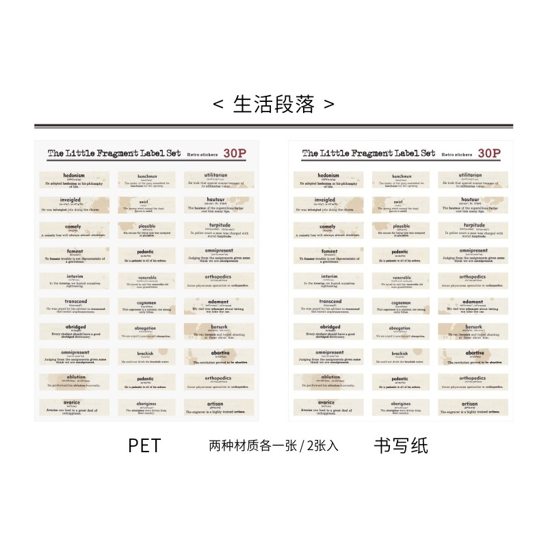 2 Stks/pak Vintage Stickers Label Collage Bullet Journal Stickers Scrapbooking School Briefpapier Stickers Dagboek Dagboek Stickers: 6