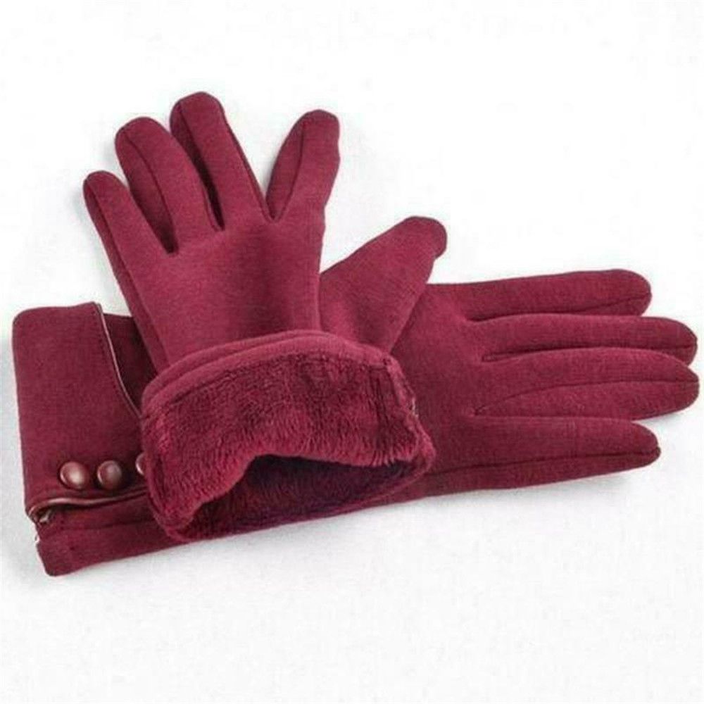 1 par de guantes cálidos de invierno para mujer, manoplas térmicas con forro polar para pantalla táctil, guantes a prueba de viento para conducir y esquiar