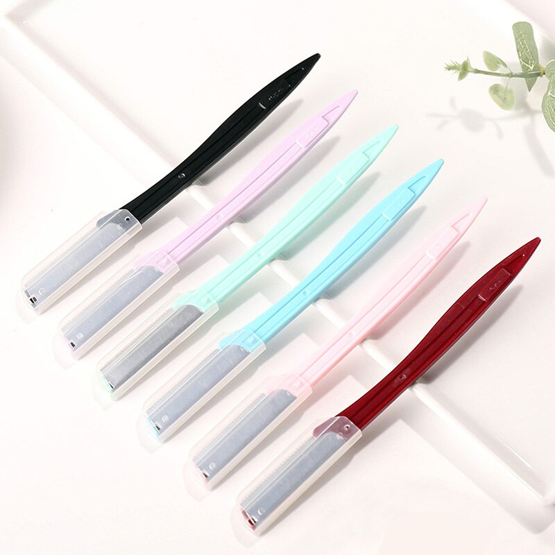 Cuchillas recortadoras de cejas faciales para mujer, cuchilla de afeitar perfecta para dar forma a las cejas, herramienta de depilación para maquillaje Facial, 10 piezas