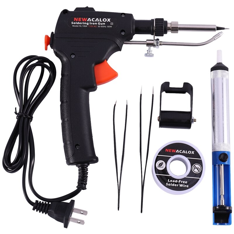-Us Plug 110V 60W Hand-Held Internal Heating Soldering Iron Automatically Send Tin With Power Switch Welding Repair Tool: Default Title
