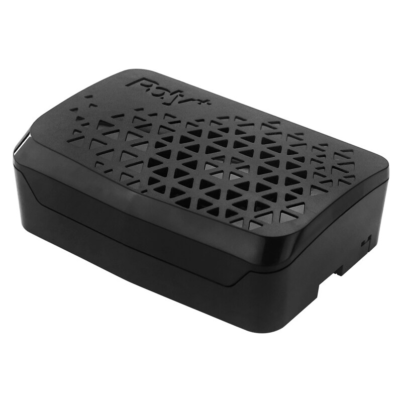 Raspberry Pi 4 POLY+ Vented Case ABS Enclosure Black Shell with Argon Mini PWM Speed Control Fans for Raspberry Pi 4 Model B