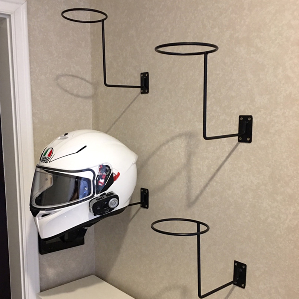 Soporte para casco de motocicleta, soporte de exhibición para cascos de montaje en pared con rotación de 180 grados, colgador para casco/chaqueta con doble gancho, soporte para casco de bicicleta