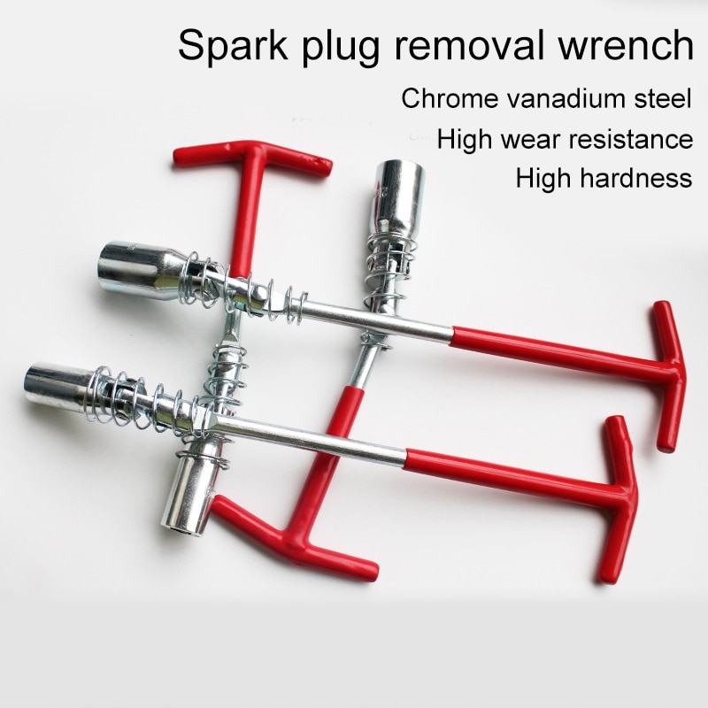 Spark Plug Wrench Spark Plug Removal And Installation Tool 14/16/21mm T-shaped Candle Key With Hinge And Rubber Band ^*