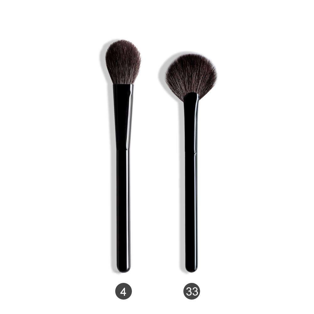 OVW Natural Goat Hair Face Cosmetic Kit Eye Makeup Brushes Set Black Wood Handle pinceaux maquillage poils naturel