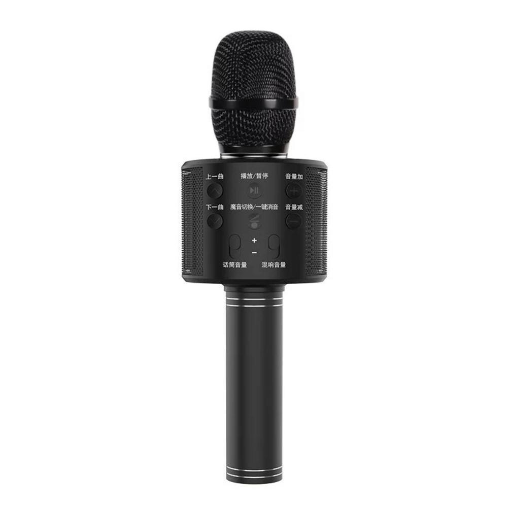 Rondaful WS-858 Draadloze Karaoke Microfoon Draagbare Handheld Usb Microfoon Professionele Karaoke Mic Bluetooth Stand Mic Studio: Black