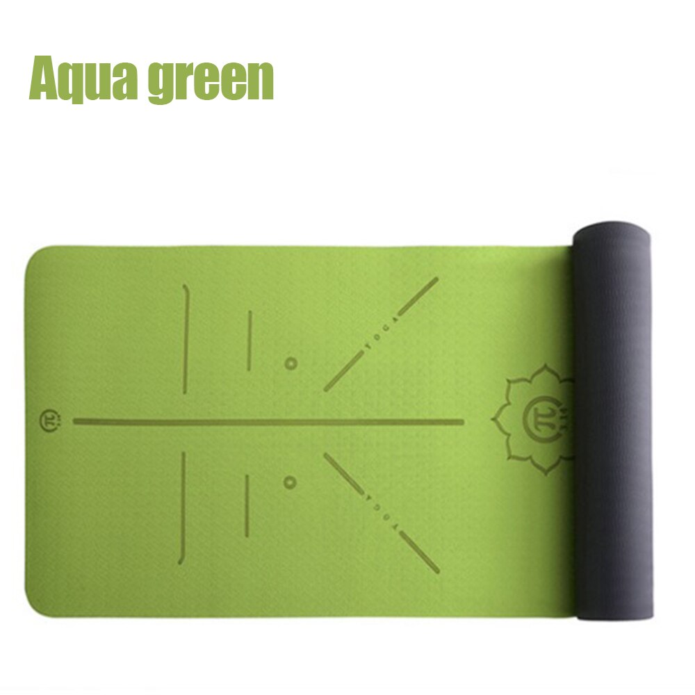 Halkfria yogamattor smaklösa pilates gym träning fitness matta vardagsrum gym matta träningsmattor för nybörjare esterilla yoga  d30: Ljusgrön