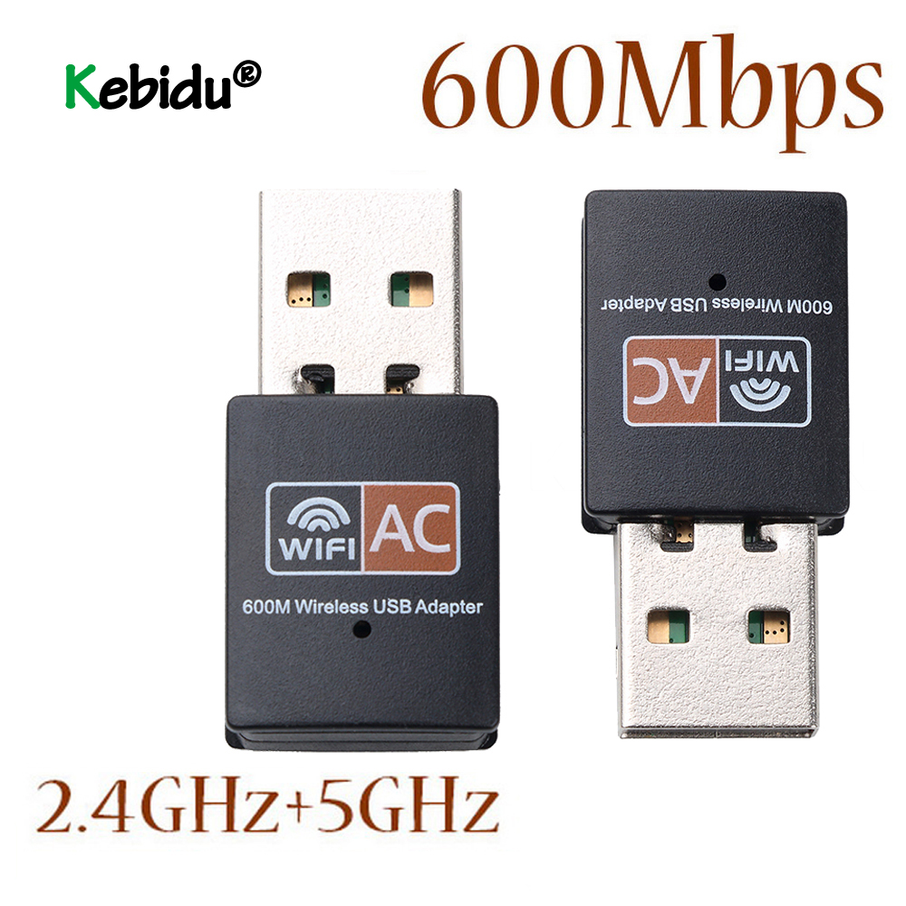 KEBIDU USB 600Mbps WiFi Adapter Wireless Ethernet Network Card AC Dual Band 2.4G / 5.G USB Wifi Dongle wifi Receiver 802.11ac