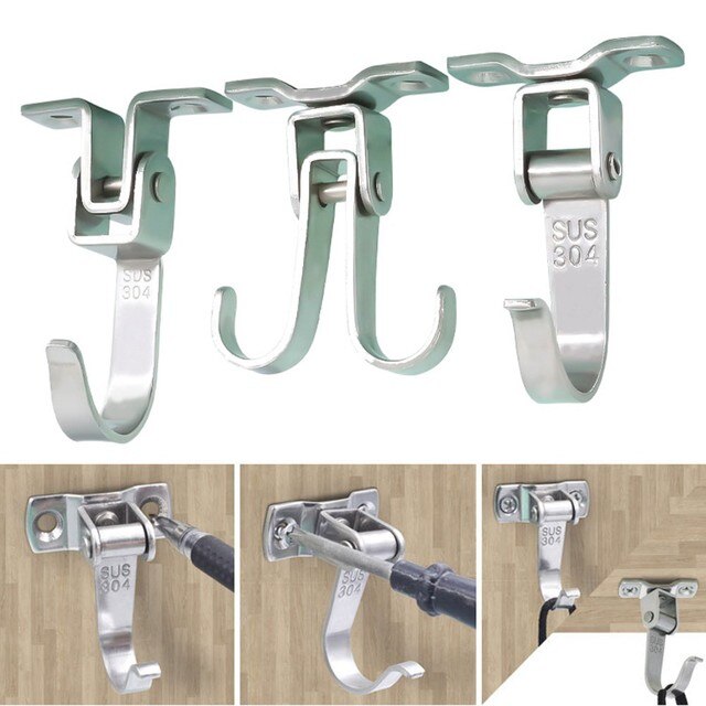 360° Rotated Swing Hook Ceiling Heavy Duty Hook Hanger Indoor Outdoor Silver