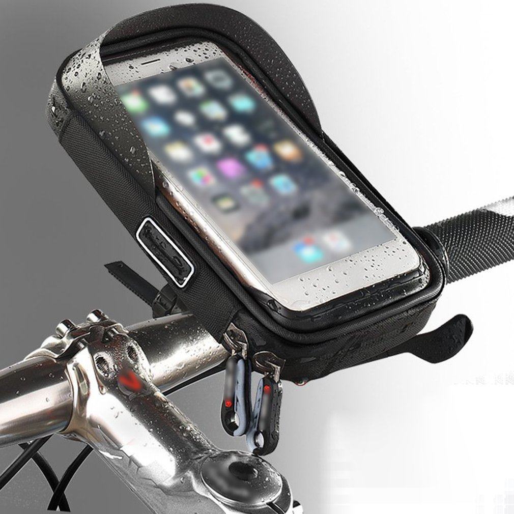 6,0 zoll Wasserdichte Fahrrad Handy Halter Stehen Motorrad Lenker Montieren Tasche Für iphone X Samsung LG Huawei