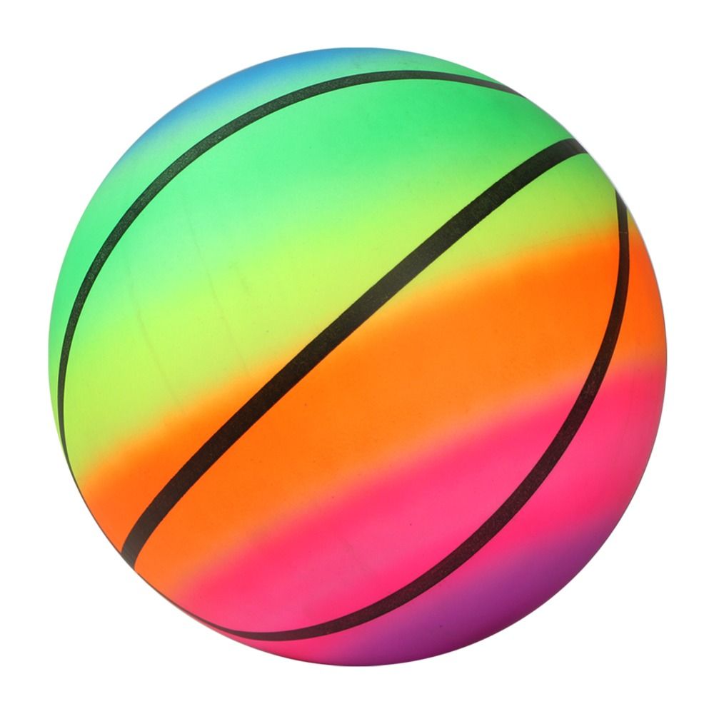 Volleyball Children's Inflatable Soccer Ball Beach Rainbow Balls Inflatable Football PVC Playthings Rainbow Football: green