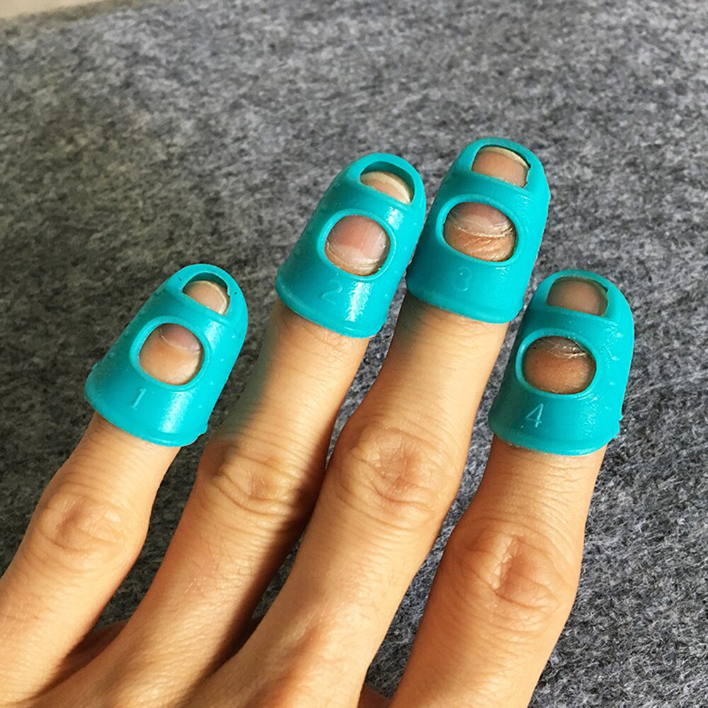 4 stk. silikone guitar tommelfinger basfingervælger beskytter plektrum fingerbeskytter mod skoldning