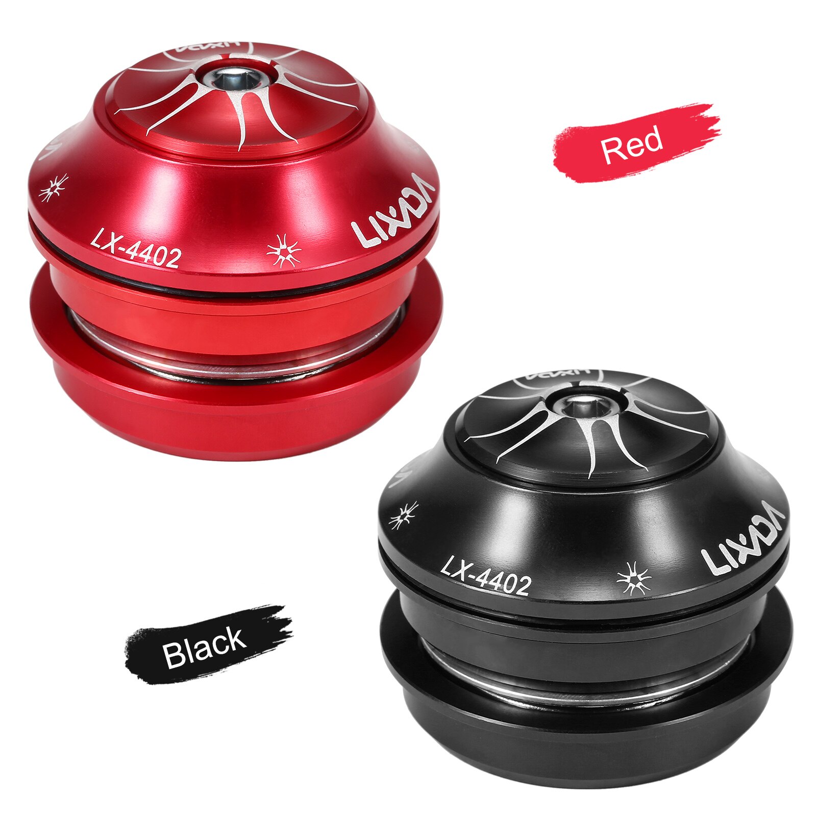 44-44mm Bike Headset CNC High Precision Machining Aluminum Bicycle Headset Heavy Duty Headset Top Cap Bearings Fork Bearings