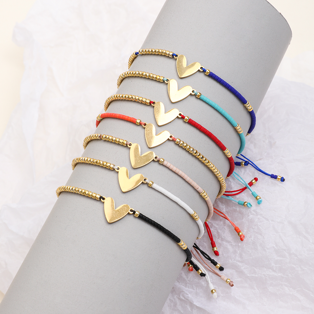 ZMZY, nueva pulsera clásica de corazón para mujer, cuentas simples de semillas Miyuki, pulseras de cuerda coloridas para mujer, de joyería