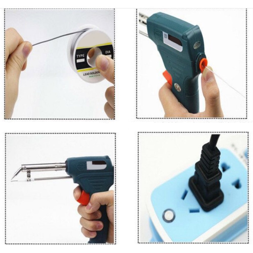 EU Plug US Plug 60W Auto Welding Automatic Feed Soldering Iron Electric Temperature Tool Adjustable Solder Tool Kit Fast Heating