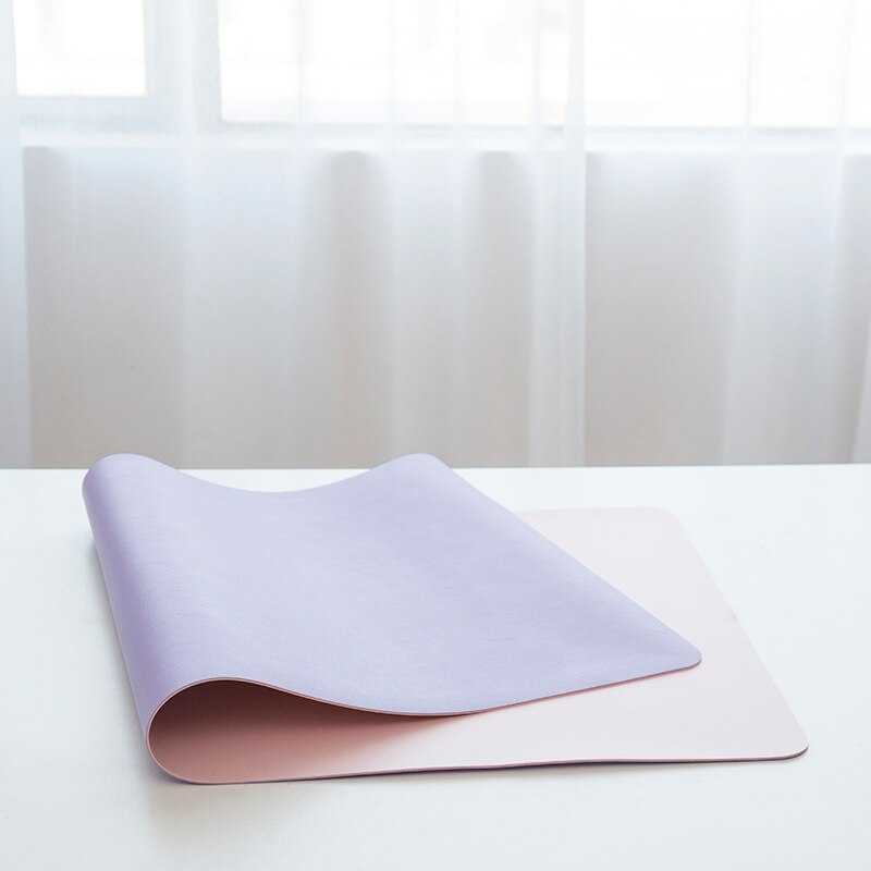 Large Size Office Desk Protector Mat PU Leather Waterproof Mouse Pad Desktop Keyboard Desk Pad Gaming Mousepad PC Accessories: purple   pink