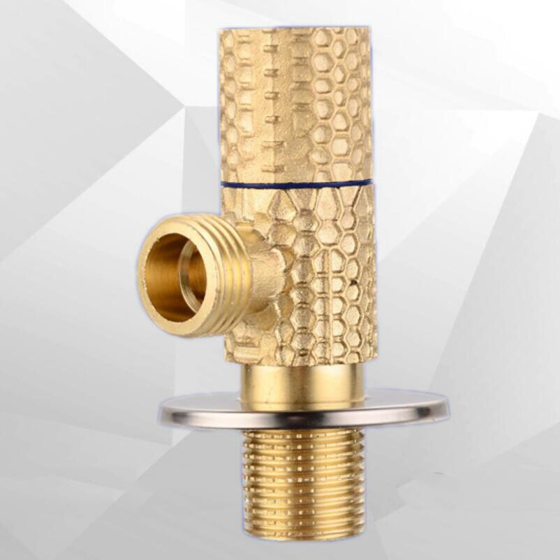 Original Color Brass Triangle Valve, Thickening Water Stop Valve Water Heater Kitchen Bathroom Toilet Angle Valve