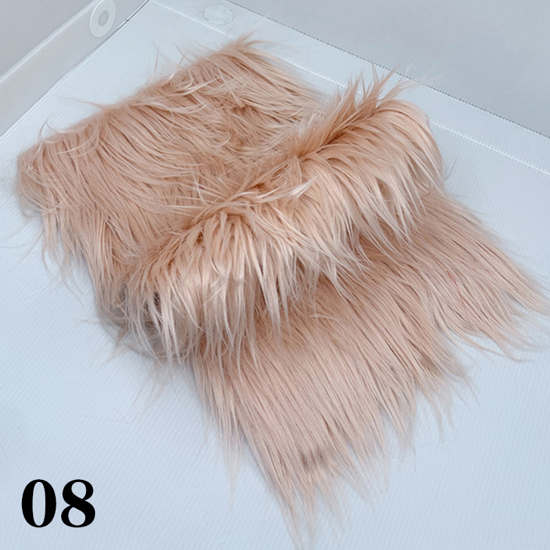 25x45cm 8cm stapel namaakbont stof patchwork naaimateriaal voor doe-het-zelf pluche poppen ambachten baard haar cosplay hoed kostuum stof: Rood