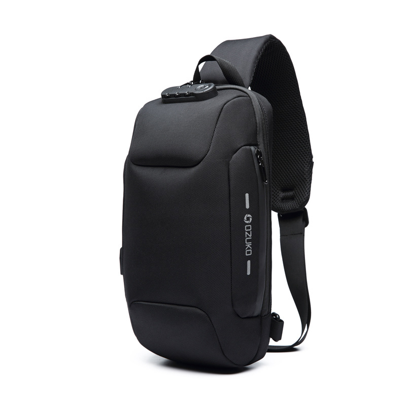 Bandolera de lujo para cuerpo cruzado bandolera para hombre y mujer bandolera para el pecho bolso femenino para hombre cintura saco de verano A principal: Black