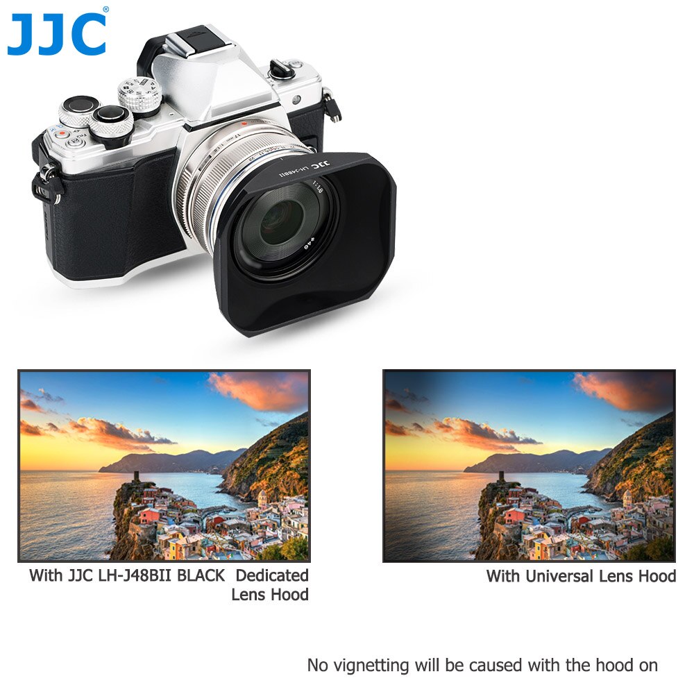 JJC Durable Metal Lens Hood Shade Protector for Olympus M.Zuiko Digital 17mm f/1.8 Lens Replaces Olympus LH-48B Lens Hood