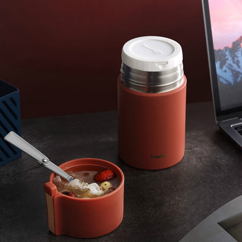 550ml 304 Edelstahl Thermos Lunchbox Vakuum Glaskolben Protable Büro Arbeiter Schüler Bento Kasten Kochen Thermos mit Löffel