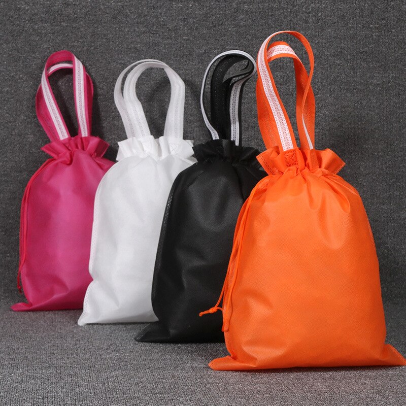 Portable Drawstring bags Girls Shoes Bags Women Non-woven Travel Pouch Storage Clothes handbag Dustproof Makeup bag