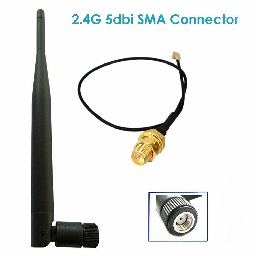 2.4 ghz wifi antenne 5 dbi rp-sma han antenne til trådløs wi-fi router med 21cm pci u.fl ipx til sma han foldning til ip pc