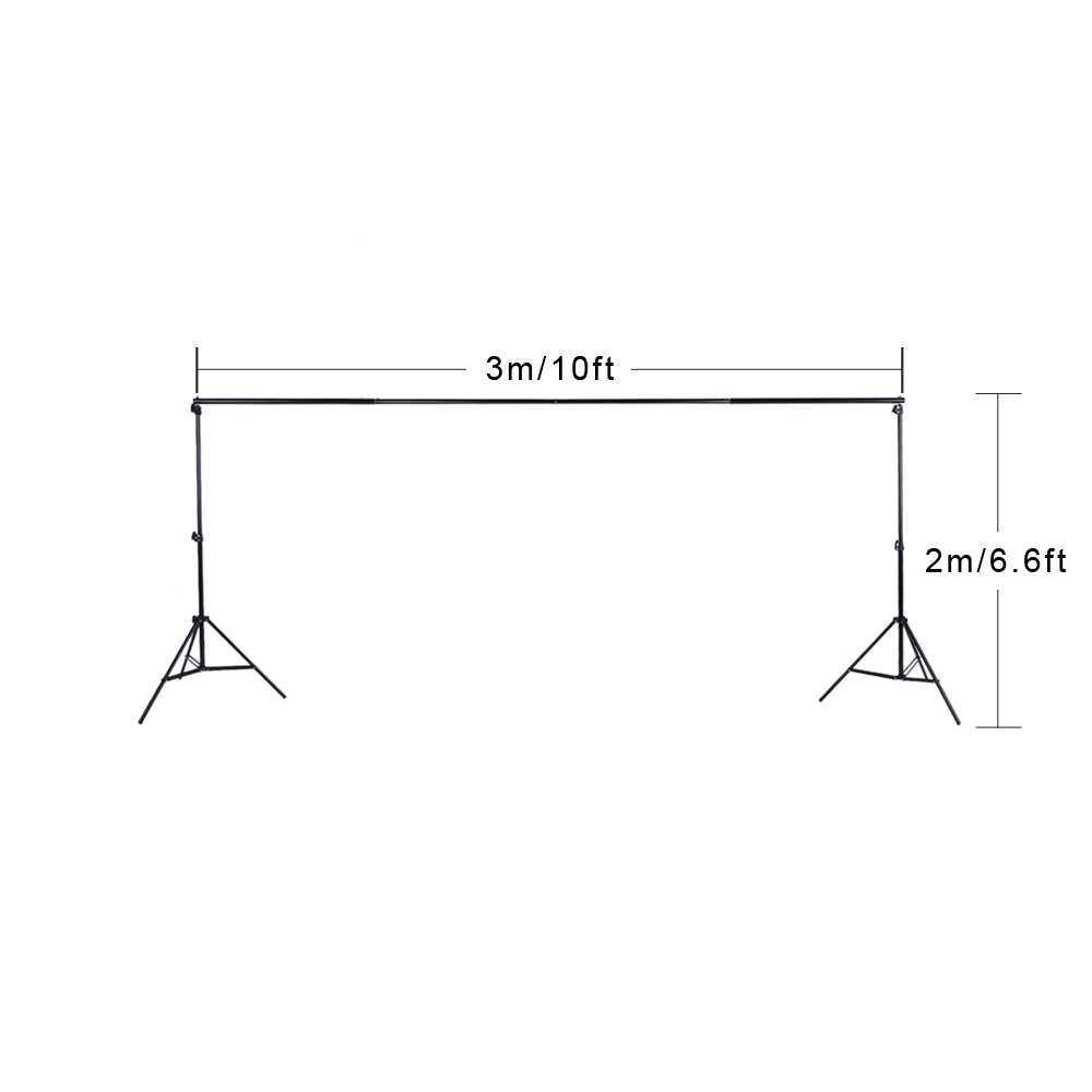 Andoer 2*3 m/6.6 * 9.8ft Support de fond réglable Support Photo toile de fond Kit de barre transversale avec deux pinces
