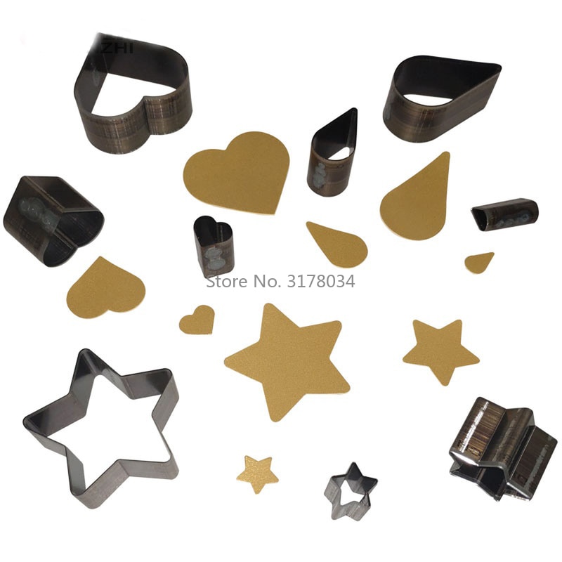 Japan stålblad rive stjerne pentagram hjerteformet skærer gør-det-selv læder øreringe papir filt håndværk skærende håndstanseværktøj