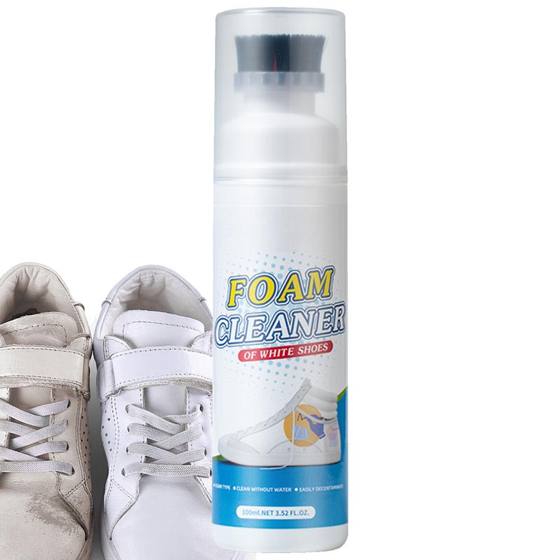 100 ml Sneaker-Reiniger, Schaumreiniger für weiße Schuhe, Stiefel, Canvas-Reinigungsfleckenentferner-Spray, entfernt Schmutz und Gelb