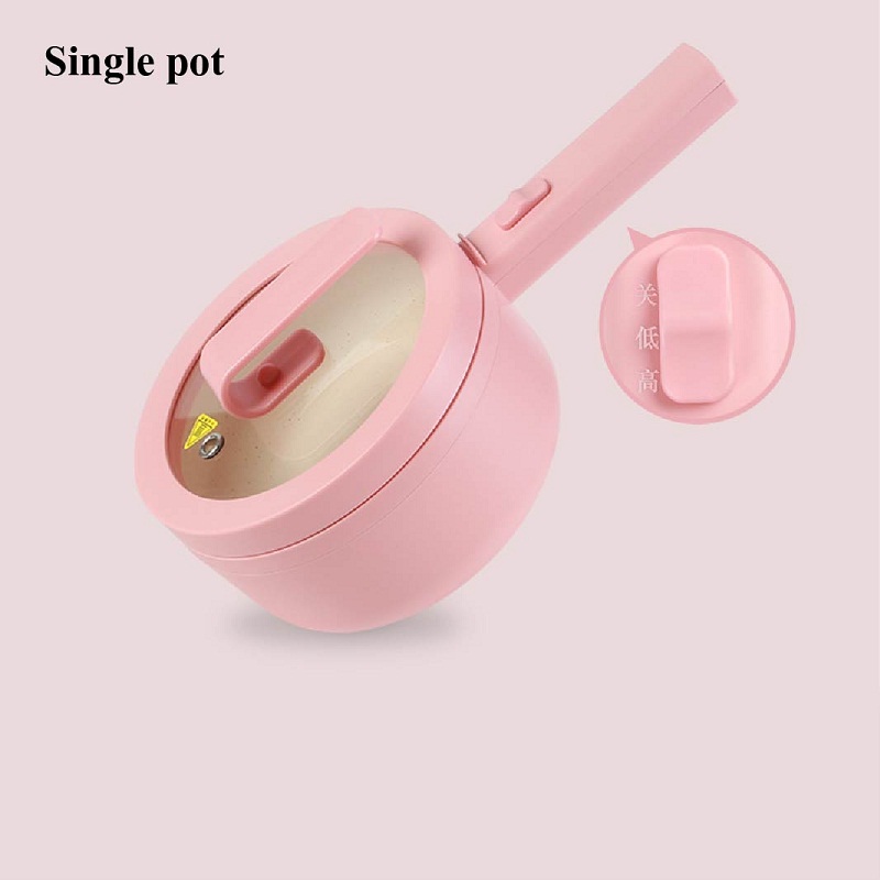 220V Multifunction Pot Integrated Electric Cooking Pot Household Pot Breakfast Machine Frying Pan Steamer Pot 1.5L: Single pot pink / CN