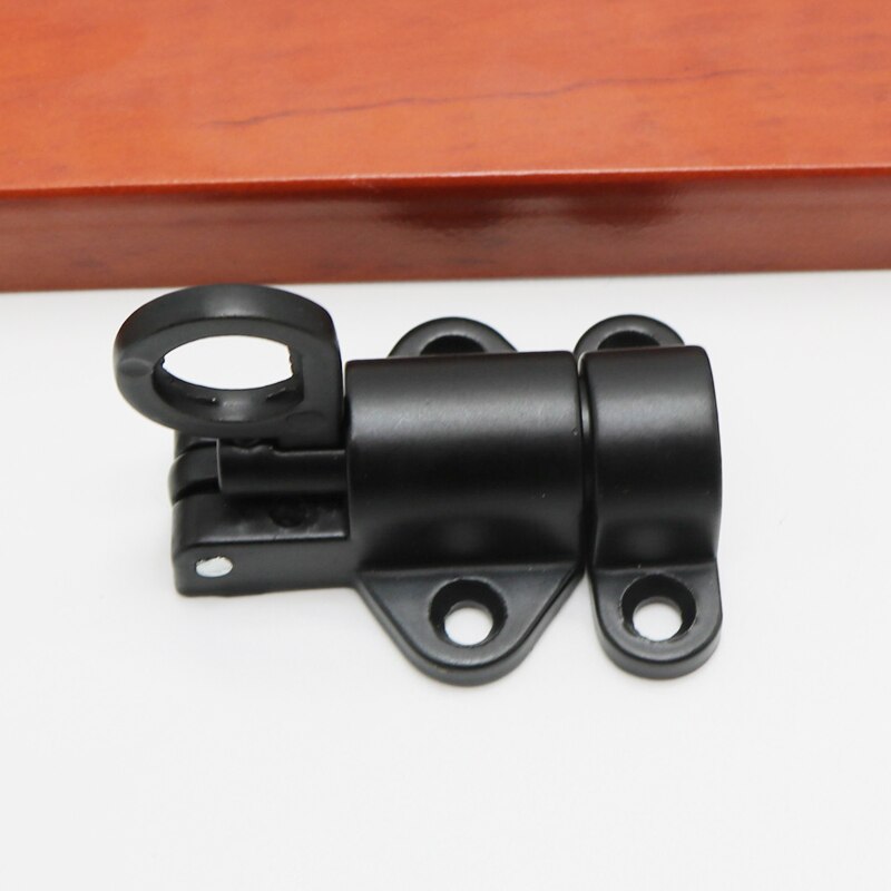 Tranca de segurança para portão de janela, branco/cinza, de alumínio, anel de mola, tranca, fechadura: Preto
