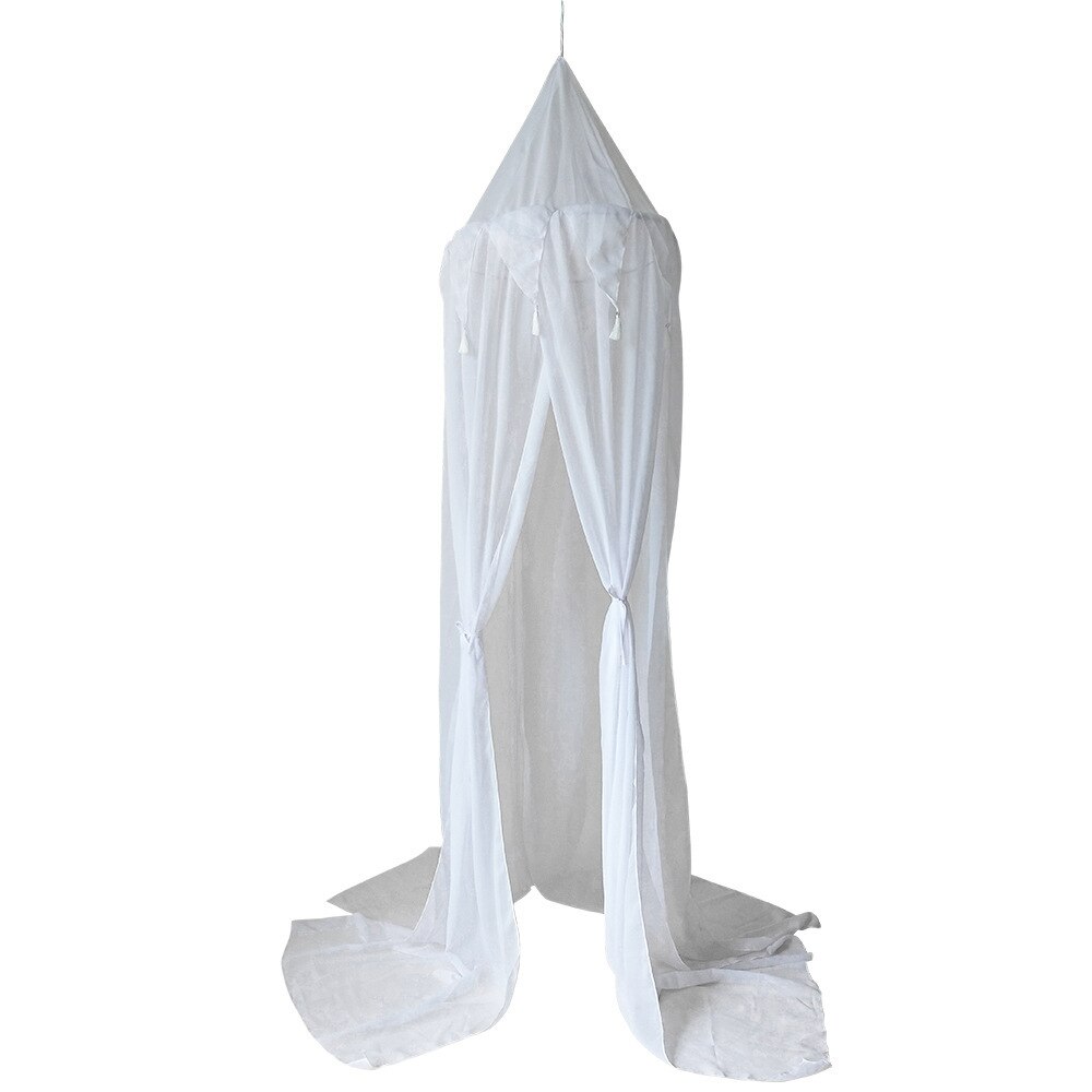 Himmelsenge børne krybbe net nordisk stil chiffon vimpel børnetelt simpelt baby kuppel myggenet legehus boligindretning