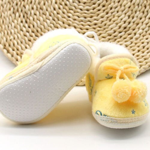 Pudcoco Cute Newborn Baby Kids Girl Print Tassel Shoes Winter Soft Sole Prewalker Crib Plush Boots