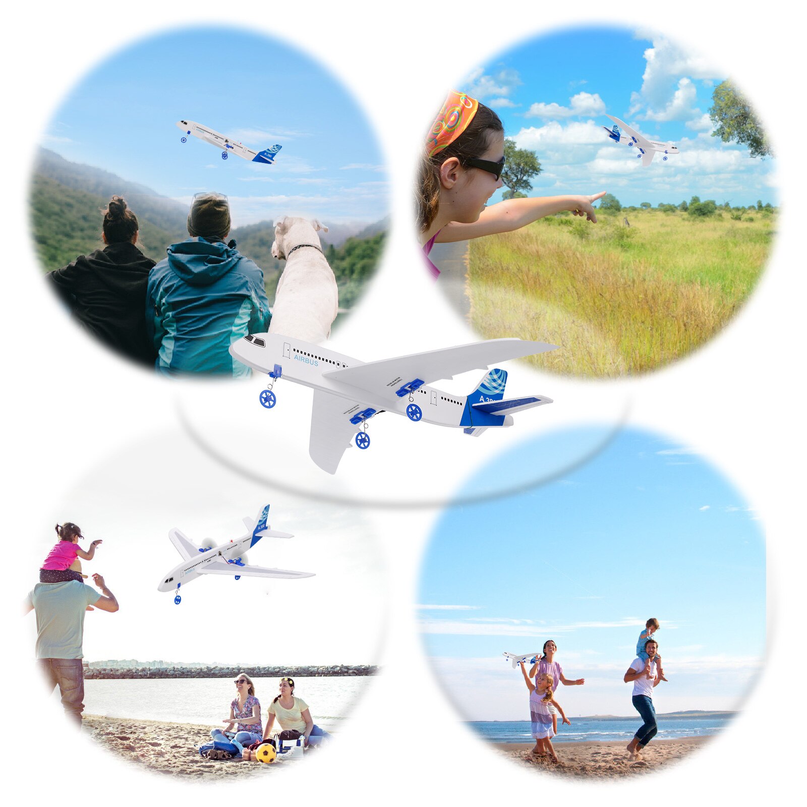 A380 RC Airplane 2.4GHz 2CH Small Plane DIY Flight Toys Foam RC Plane for RC Toys beginner