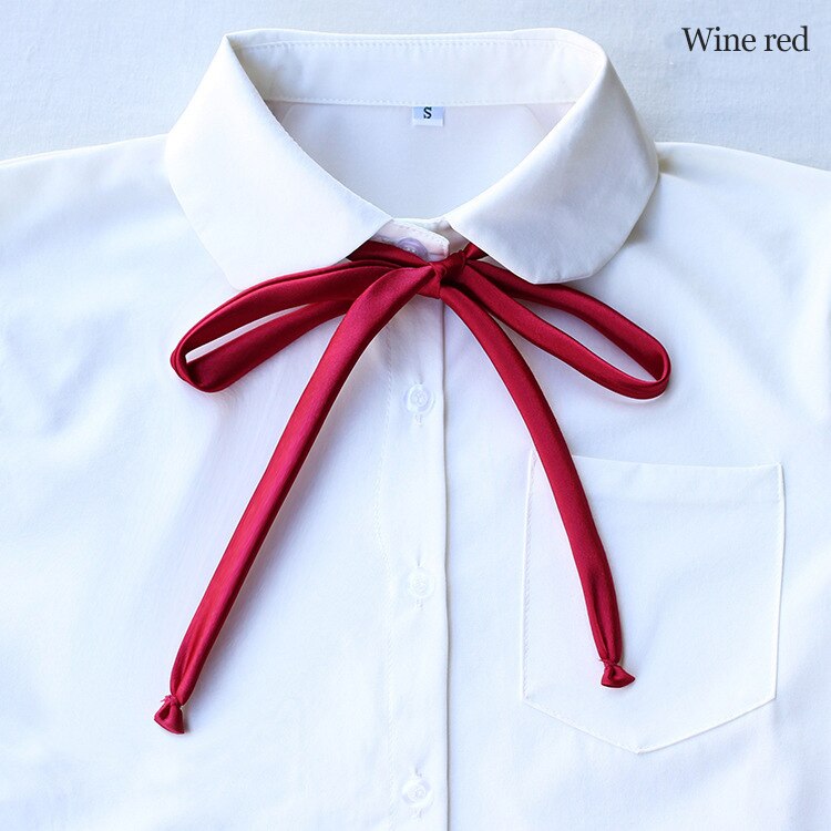 Corbata de lazo para uniformes de niñas, ropa escolar, lazo británico, accesorios para cuello, corbata de mariposa británica: Wine red