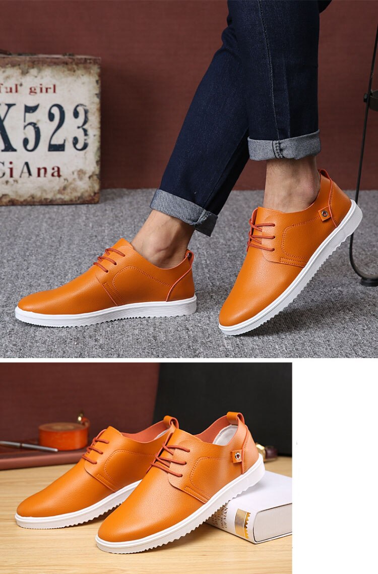 Casual læder mænd sko luksusmærke italiensk casual herre loafers mokkasiner åndbare snøre køresko: 3 / 7