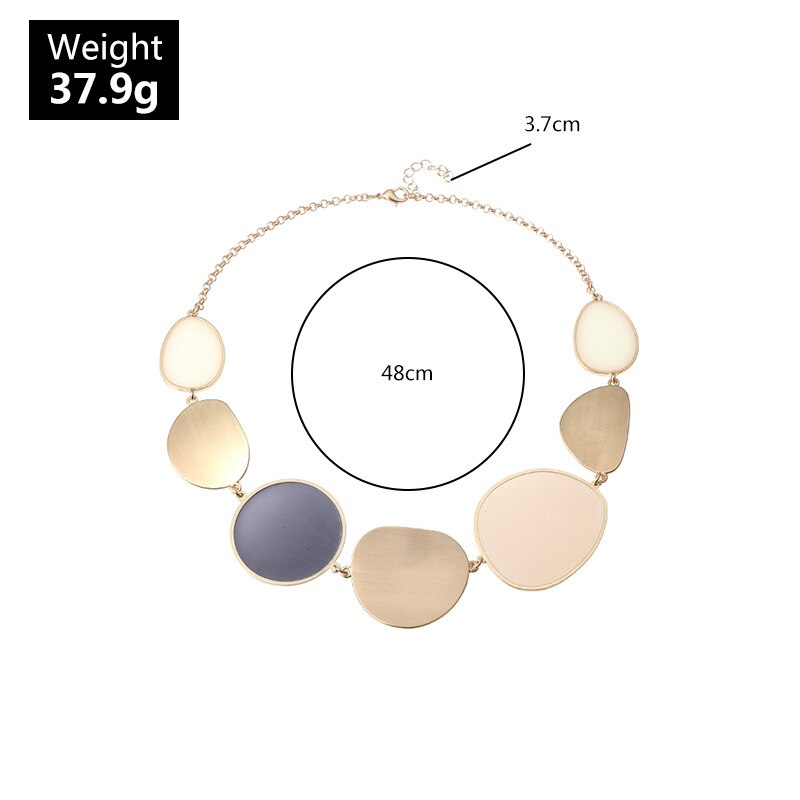 Overdreven Grote Verklaring Gold Metal Enamel Choker Ketting Voor Vrouwen Vrouwelijke Party Korte Kraag Sleutelbeen Keten Ketting Sieraden