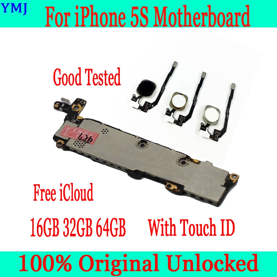 for iphone 5S Motherboard with Free iCloud,Original unlocked for iphone 5S Mainboard with/without Touch ID,Good T