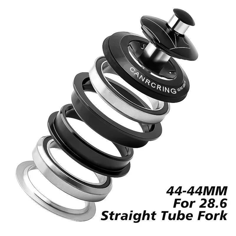 Serie sterzo per bicicletta 30 34 42 44 41.8-52 42-47 44-56 44-50.6mm Serie sterzo MTB 1 1/8 1 1/2 Tubo conico Auricolare a tubo dritto integrato: Blu