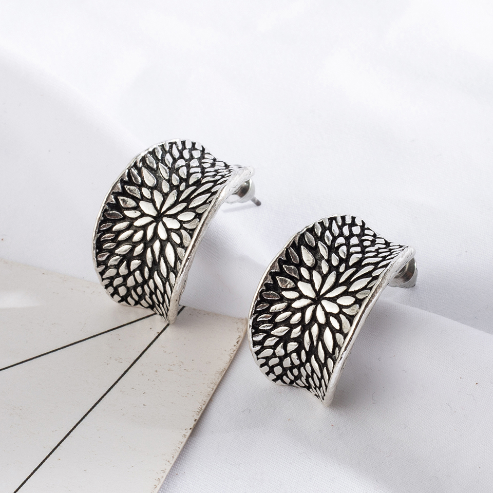 Pendientes de tótem de flores étnicas Vintage para mujer, anillos geométricos para las orejas, joyería, aretes,