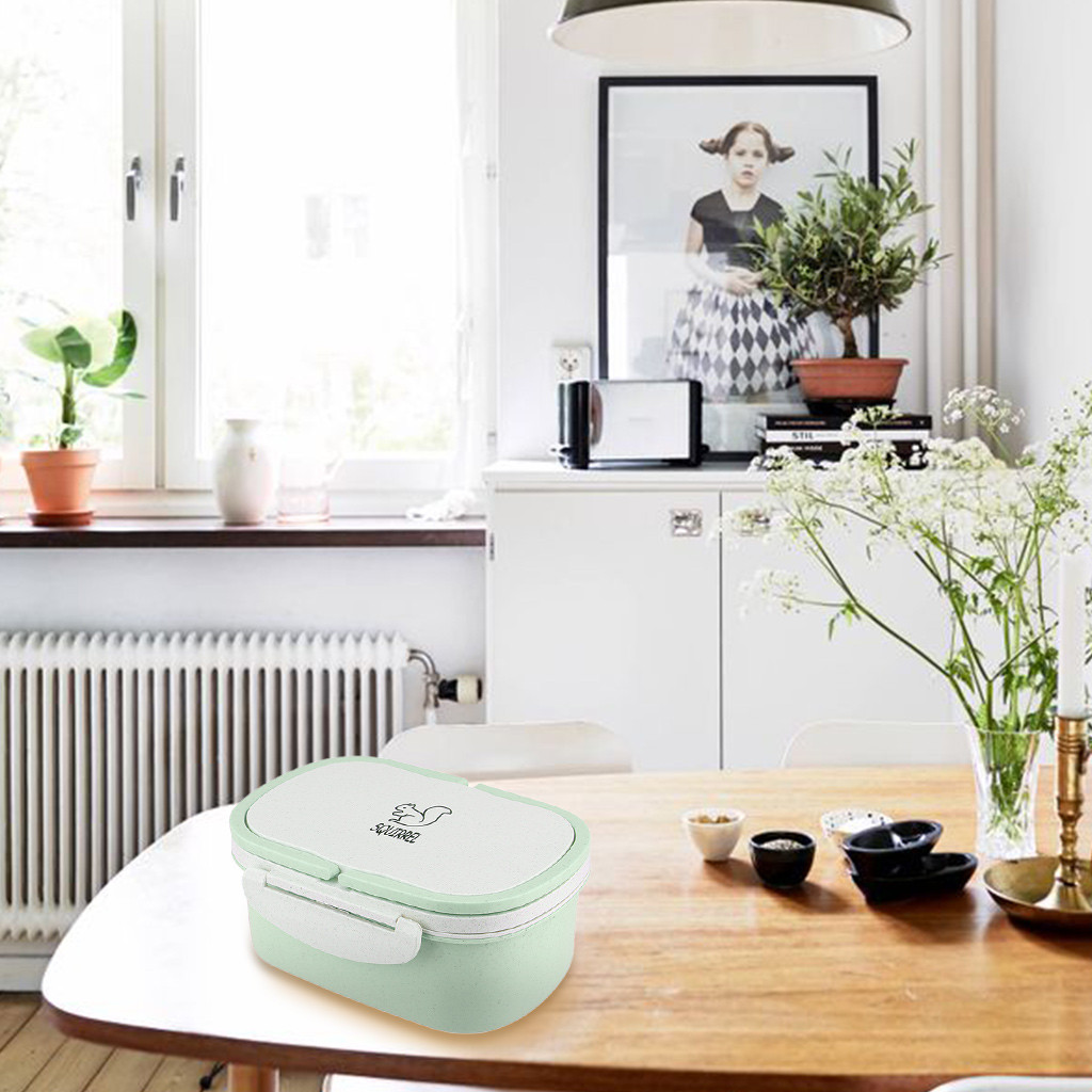 Portable Lunchbox Microwave Lunch Container Box On-the-Go Meal Snack Packing Microwave Safe Portable Student School Lunchbox