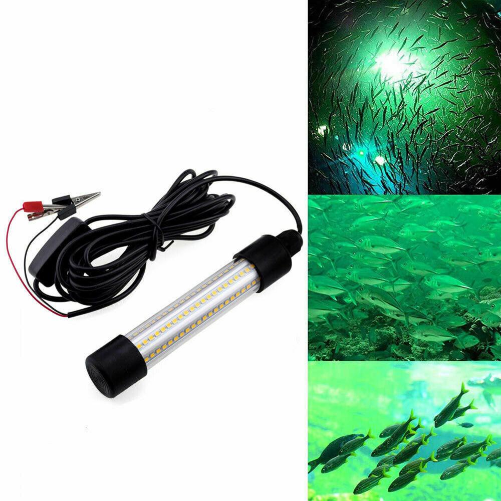 Luz LED sumergible para pesca, buscador de peces bajo el agua, lámpara con bombilla de 1200LM, cable de 5M, accesorios para herramientas de pesca