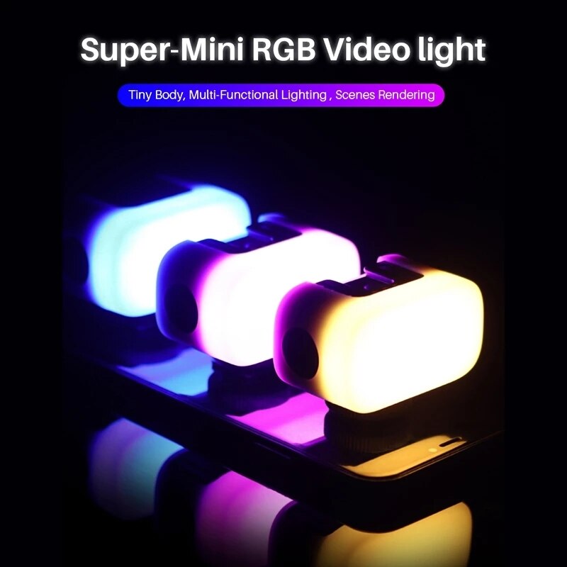 Ulanzi VL15 Mini RGB LED Video Licht Tragbare Vlog Licht Mit Kalten Schuh Für Smartphone Gopro Kamera 2W 750mAh Typ-C Lade