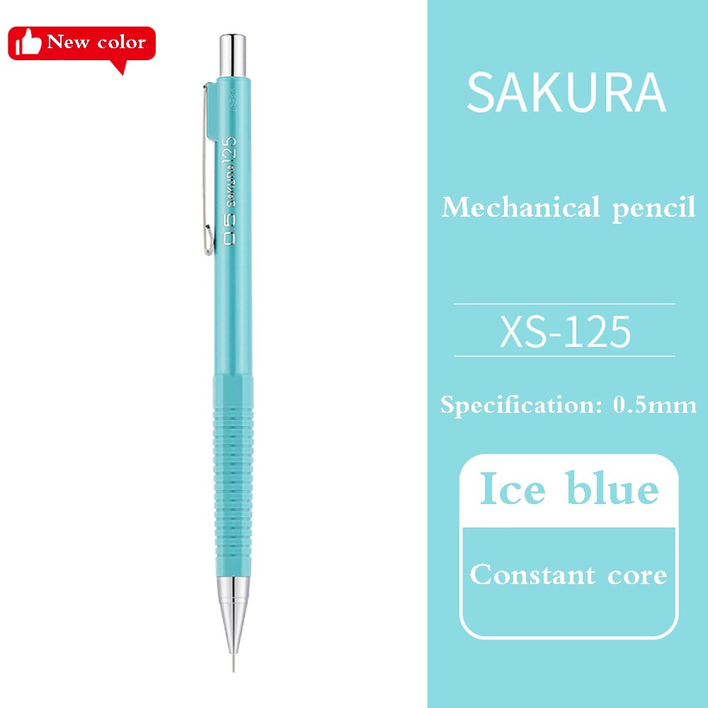 Crayon automatique japonais Sakura XS-123/125, 4 pièces, pour étudiants, , dessin, peinture, noyau Anti-rupture 0.3/0.5/0.7MM: 4Pcs ice blue 0.5mm